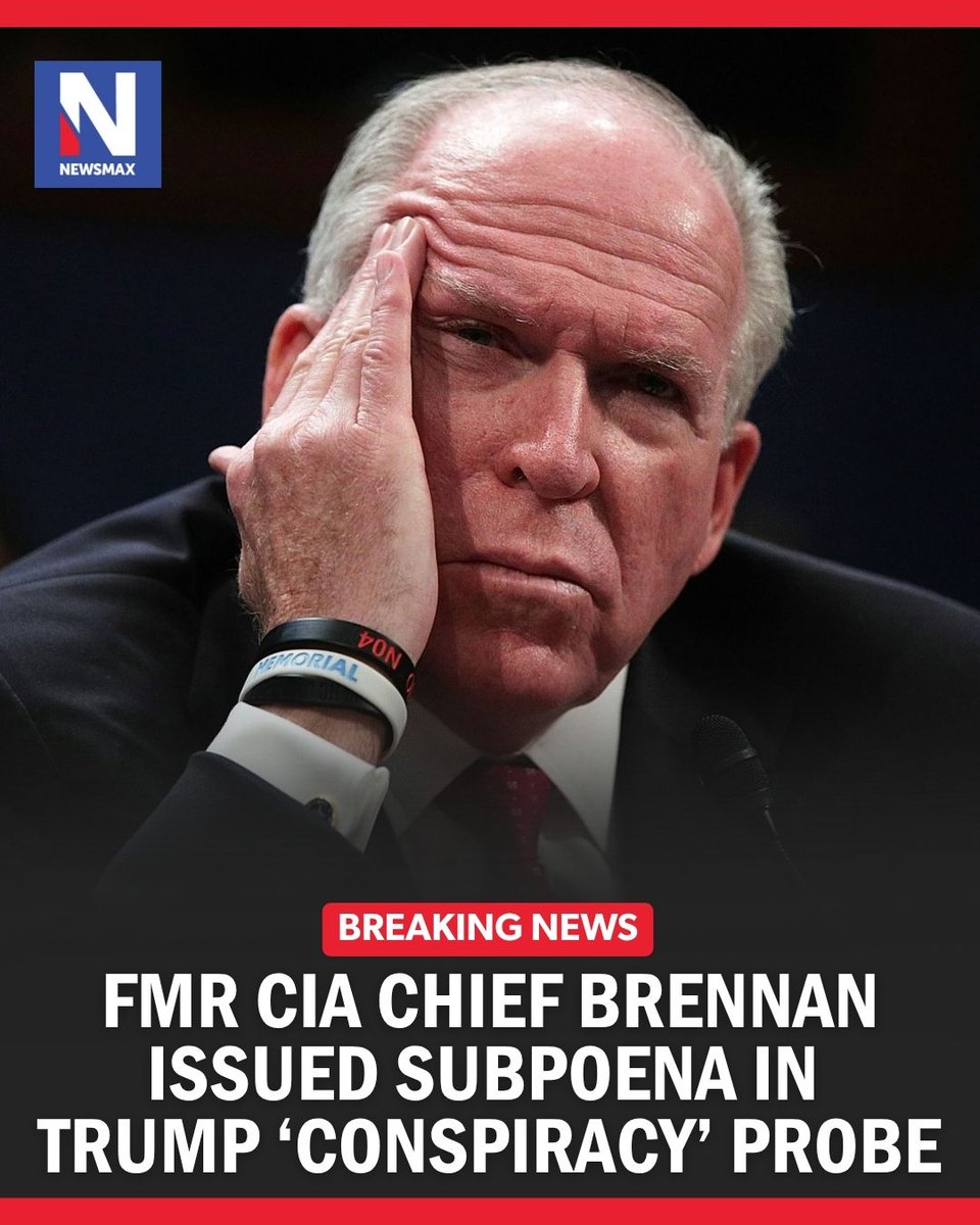 NEWSMAX's tweet photo. BREAKING NEWS: Former CIA Director John Brennan has been subpoenaed to testify next month before a Florida grand jury as part of a Justice Department investigation into whether former law enforcement and intelligence officials conspired against President Donald Trump, one of Brennan's lawyers said Monday.