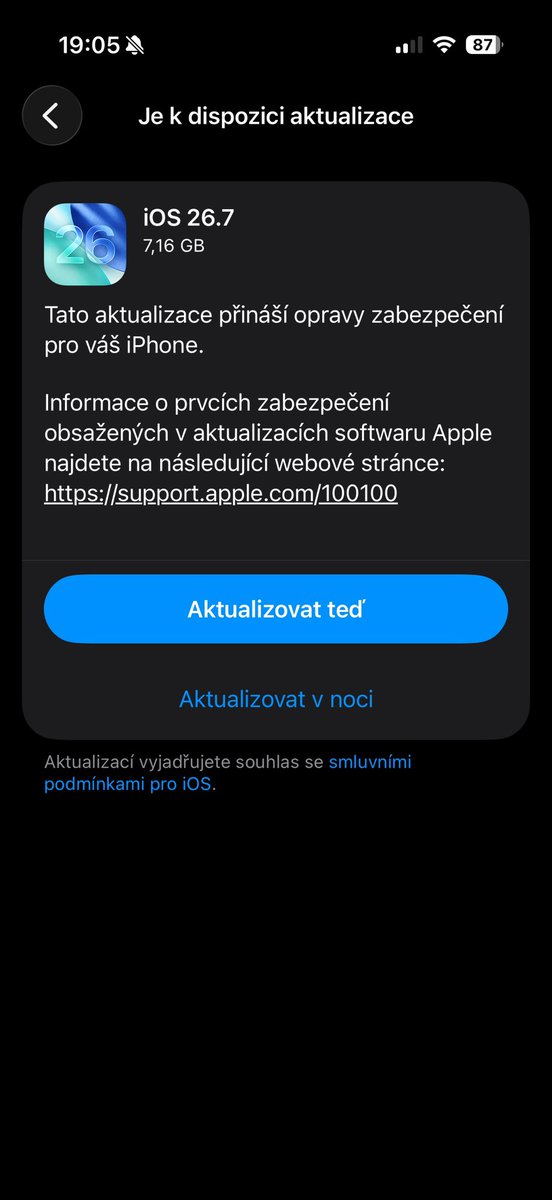 danhampl's tweet photo. @kecinzer Nenech se nachytat, jako se to stalo mě.
Odsouhlasil jsem na iP16Pro dnešní aktualizaci 26.7 🤪. https://t.co/XJvnc97fQD