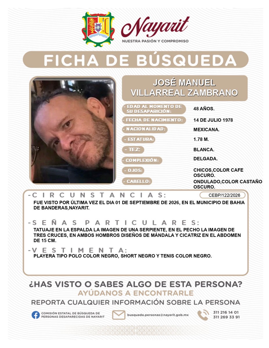 cbecoahuila's tweet photo. La Comisión de Búsqueda de Personas solicita su valiosa colaboración para dar con el paradero de:

***JOSÉ MANUEL VILLAREAL ZAMBRANO***

Cualquier información sobre su paradero comunícate vía #inbox o a los teléfonos que aparecen en la ficha.

¡Tú Colaboración es muy importante! https://t.co/MB2cbrpHDC