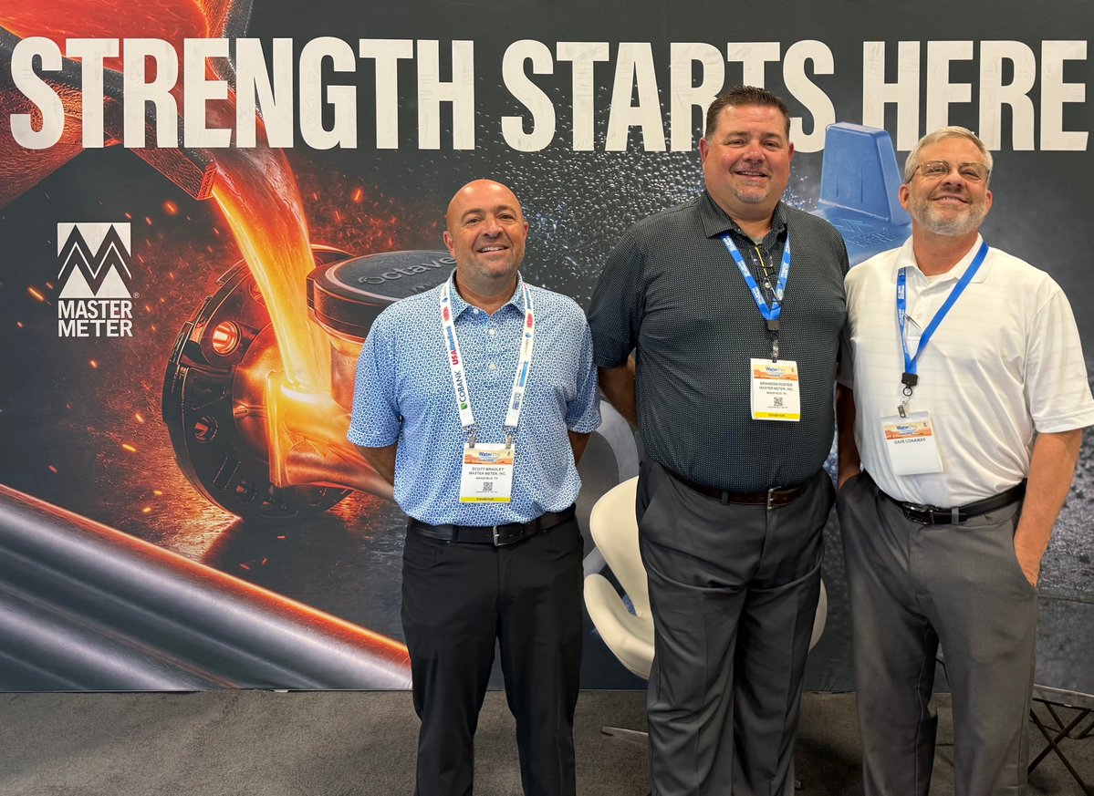 MasterMeterInc's tweet photo. The exhibit hall is open and the ribbon is officially cut! Stop by Booth 232 to meet the Master Meter team and get your own Butt Sketch! #MasterMeter #NRWA #WaterProConference https://t.co/jxq9OsPpc1