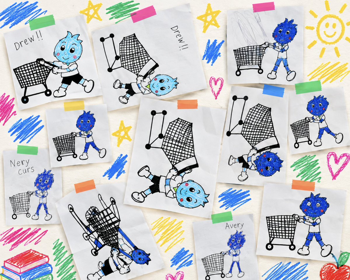 mackenziecsharp's tweet photo. week 2 of a guerrilla stunt every week → i outsourced blueberry's entire back-to-school campaign to a grade one class.

their drawings are running as their profile pic on every company account all week. extra limbs included.

automate the scale, never the taste. 💙 https://t.co/94FGxbdqZ2