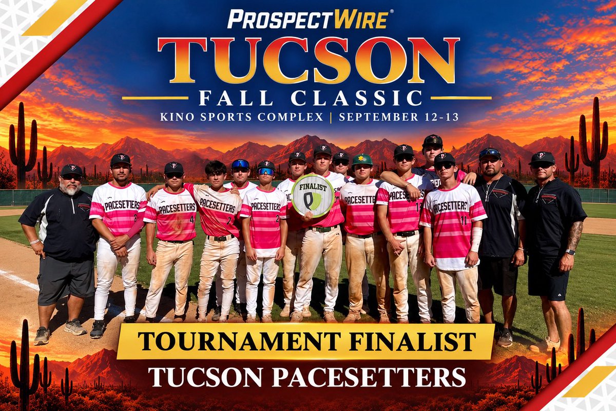 ProspectWire's tweet photo. Tucson Fall Classic
Kino Sports Complex
#PWBaseball🌵🍂

Tournament Champs
Vaqueros Arizona

Tournament MVP
Alexander Maldonado

Tournament MVPitcher
Vladimir Rodriguez

Tournament Finalist
Tucson Pacesetters https://t.co/mYQWkos6aI