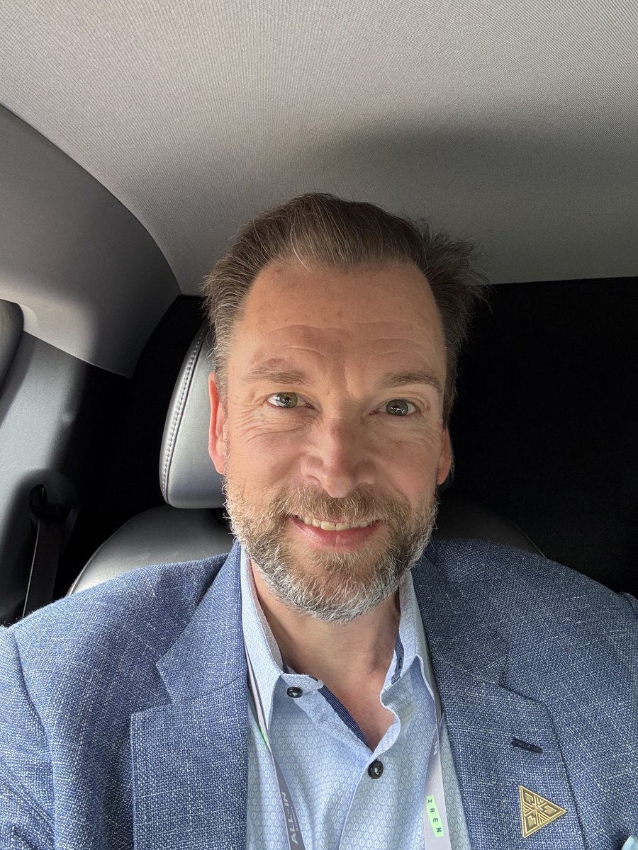 jscotthardy's tweet photo. I’m at the @allinsummit and they have an @Tesla Cybercab. I’m 6’ 7” tall and I fit! Surprised me a bit! Looking forward to riding in one for real eventually! Good news for tall people @Hilbe https://t.co/QqbZ5avJei