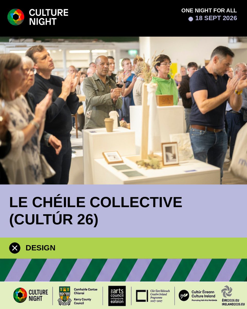 KerryCoArts's tweet photo. Art, design, craft &amp; creativity are waiting across Kerry this Friday.

🎟️ Free #CultureNight events

https://t.co/rMsnkICOKF

@artscouncil_ie @kerrycounty @creativeirl @culture_ireland

#DiscoverKerry #VisualArt #Design #Craft https://t.co/goC4XKJ71C
