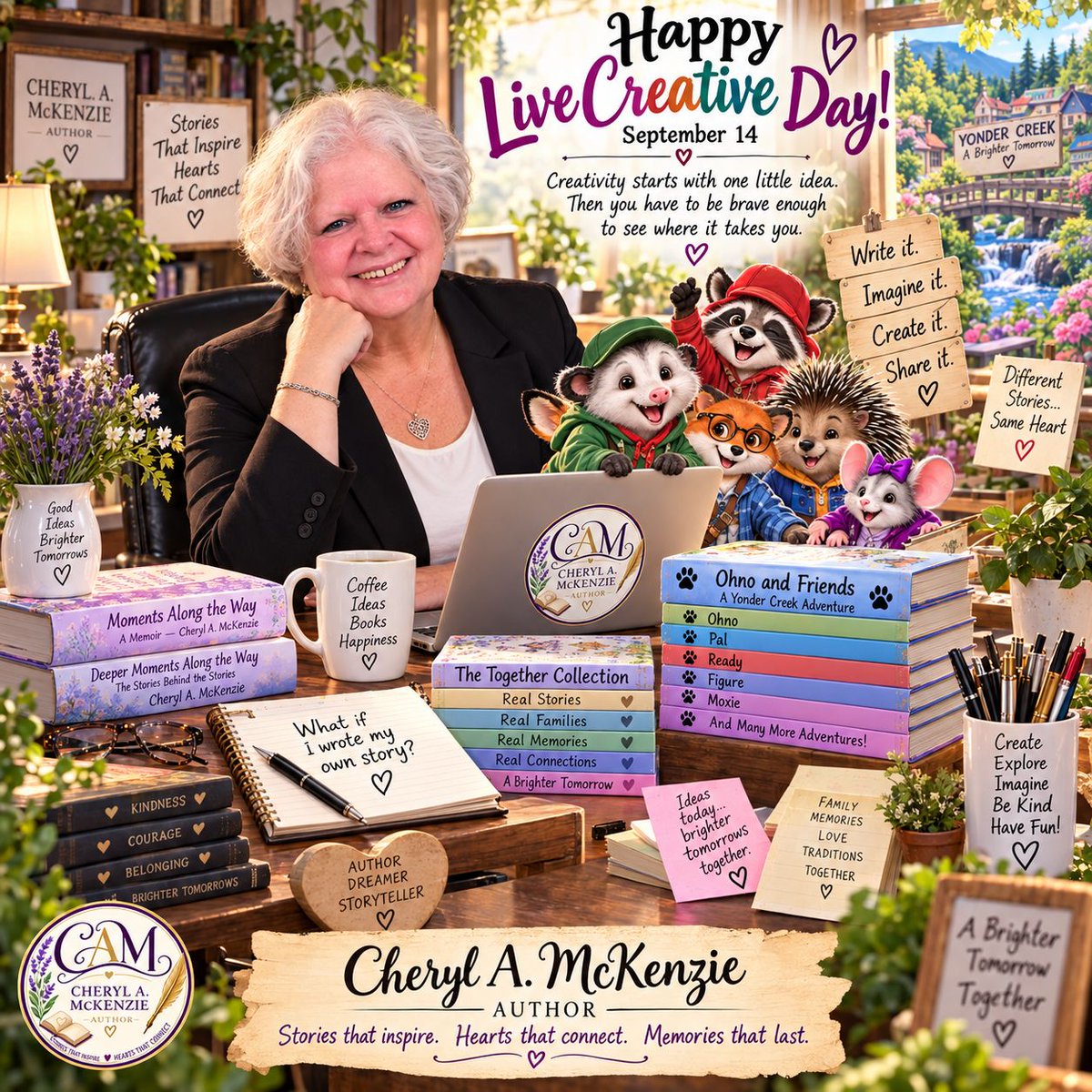 CherylAMcKenzie's tweet photo. 🎨✨ Happy Live Creative Day!

Sometimes everything begins with one little idea—and the courage to see where it takes you. ❤️

You never know where one little idea might lead. ❤️

#LiveCreativeDay #CherylAMcKenzieAuthor #OhnoTheOpossum #YonderCreek #TheTogetherCollection https://t.co/00ZDouDzAM