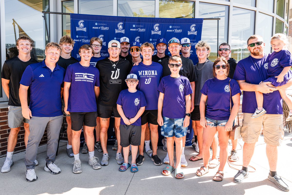 WinonaStateATH's tweet photo. The Warrior family just got a little bigger over the weekend. 💜⚾️

Winona State Baseball and Winona State Athletics welcomed Easton to the team through Team IMPACT and celebrated the signing of his National Letter of Intent.

We’re excited to have you with us, Easton and family! https://t.co/SUM9utpJiV