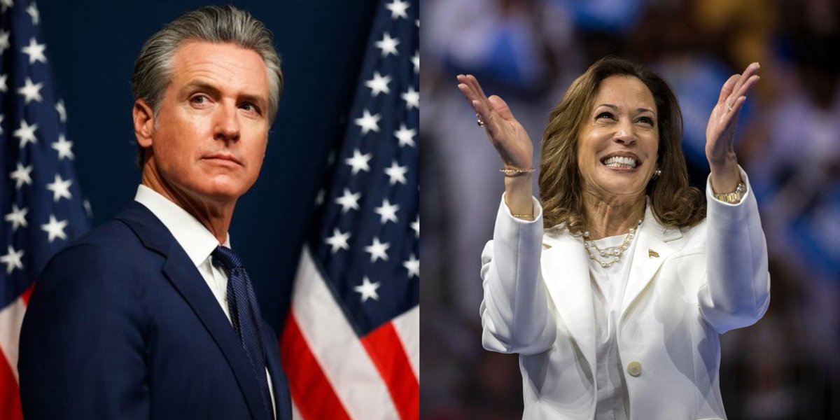 IAPolls2022's tweet photo. BREAKING: Gavin Newsom tells Jake Tapper he will not run for president in 2028 if Kamala Harris does https://t.co/CNsZv3jYei