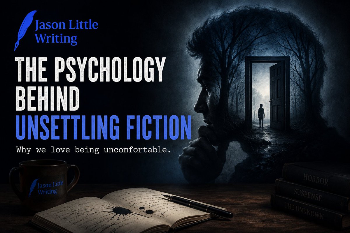 jasonlwriter's tweet photo. The Psychology Behind Unsettling Fiction: Why We Love Being Uncomfortable 

Why do some of us love reading scary stories? The answers may surprise you. 

https://t.co/8IEvk73nBH https://t.co/Jz8TaO2MUN