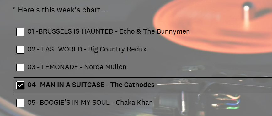 TRINMUSIC1's tweet photo. MAN IN A SUITCASE by @TheCathodes is now at number 4 in the Heritage Chart - Vote for it at https://t.co/NziqJbQejw #MondayMotivation #TuesdayMotivation #WednesdayVibes #NewMusic2026 https://t.co/5yHbONqIIS