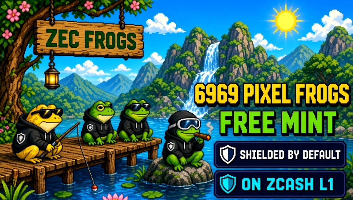 TrickyDao's tweet photo. ‼️‼️ Free Mint Giveaway Alert 

ZEC Frogs : 6969 Pixel Frogs living private on ZEC. 

The first Frog collection on ZEC, building its own custom launchpad and marketplace.

📦 Supply: 6969
💰 Mint price: Free
⛓️ Chain: ZEC (Zcash L1)
📅 Mint date: TBA
🌐 Website: https://t.co/ZOeJWvX8Hv
✨️ Giveaway : 15 GTD Spots

✅ Requirements:

• Follow @zecfrogs & @TrickyDao
• Retweet and comment on: https://t.co/kYlaOpkLQy
• Retweet & Submit Wallet Address On This Post 

📍 IMPORTANT :
👛 Wallet: Noir only. Submit a u1 (shielded) address from the @noir_wallet