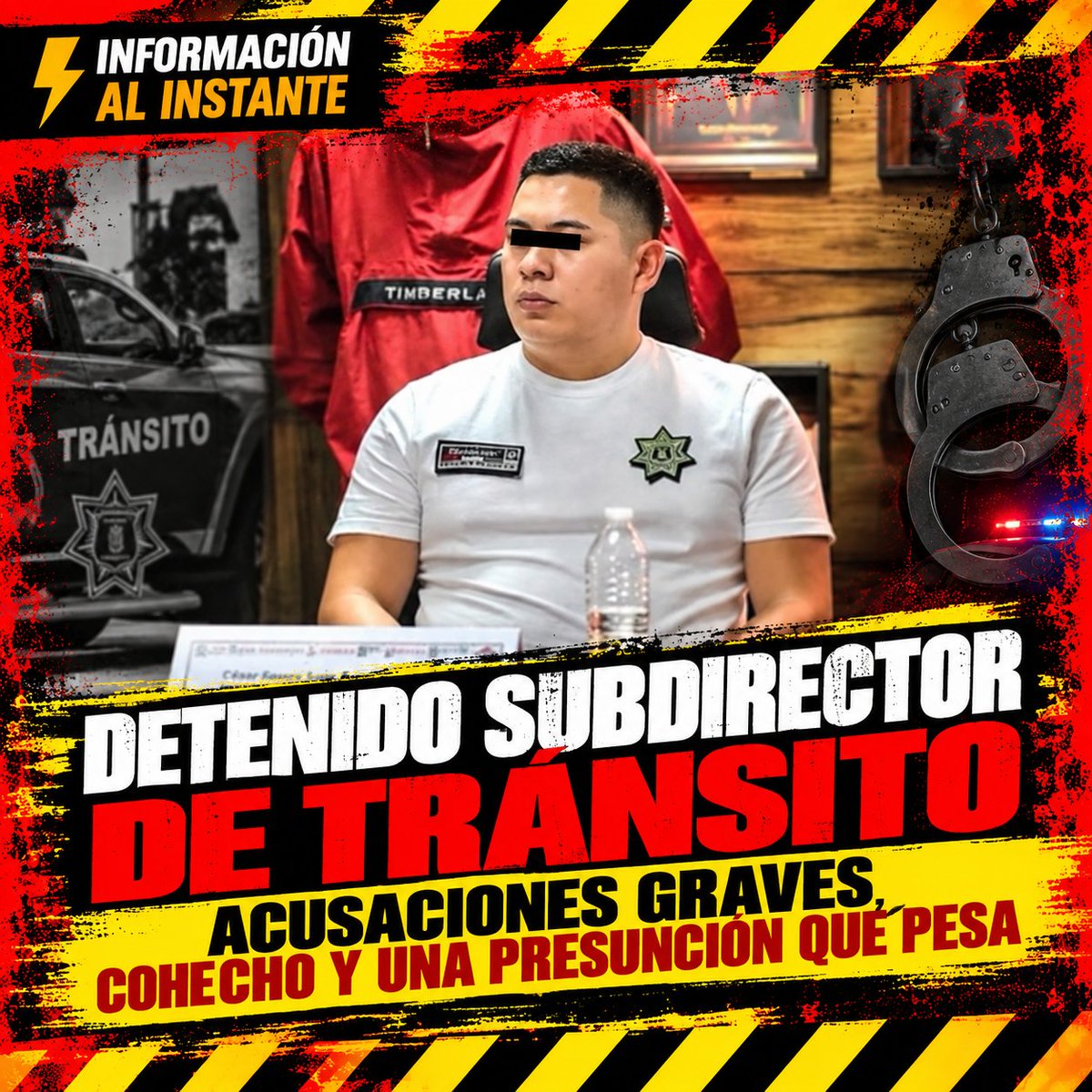 Informalinstant's tweet photo. DETENIDO SUBDIRECTOR DE TRÁNSITO: ACUSACIONES GRAVES, COHECHO Y UNA PRESUNCIÓN QUE PESA
📷Un funcionario público detenido por presuntamente encubrir a un hom¡cida en fuga y #extorsionara transportistas, quien además habría intentado sobornar a los agentes que lo aprehendieron. 📷 https://t.co/IB0i0HsVX0