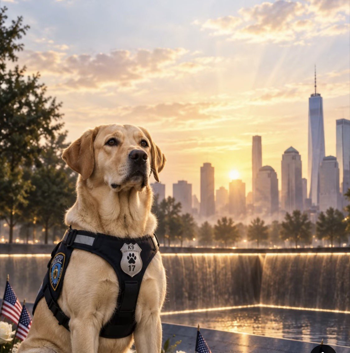 TWIGGYRNUSA's tweet photo. 🐾 He was told, “I’ll be back for you.” Tragically, his partner never got the chance. This is Sirius—the only police K-9 killed in the 9/11 attacks. 🇺🇸💔

On September 11, 2001, a four-year-old yellow Labrador named Sirius reported for duty at the World Trade Center just as he had many times before.

Sirius wasn’t simply someone’s pet. He was a trained Port Authority Police Department explosives-detection K-9, partnered with Officer David Lim. Together, they helped protect the thousands of people who passed through the World Trade Center.

When the North Tower was struck, Lim knew people needed help. He placed Sirius safely inside his kennel in the basement of the South Tower and reportedly told him:

“I’ll be back for you.”

Then Lim ran toward danger to help others.

He survived the collapse of the North Tower.

Sirius did not.

Months later, Sirius’s remains were recovered from the wreckage. He was carried from Ground Zero with an honor guard—recognized not merely as a dog, but as a fellow member of the police department who had died at his post.

Among the hundreds of courageous dogs connected with the rescue and recovery effort, Sirius holds a heartbreaking distinction: he was the only police dog killed in the attacks.

His story reminds us that the heroes of September 11 walked on two legs and four.

🇺🇸 K-9 Sirius — Badge K9 17
🐾 Port Authority Police Department
💙 Partner of David Lim
🕊️ End of Watch: September 11, 2001

Sirius, you were waiting for your partner to come back. America has not forgotten you.

If Sirius’s story touched your heart, leave a 🐾 or 🇺🇸 in his memory. Share this post so another person learns his name.

#Sirius #K9Sirius #NeverForget #September11 #911Heroes #CanineHeroes #K9Heroes #HeroDogs #DogsOf911 #FirstResponderDogs #WorkingDogs #BentleyAndTheRescues #RememberTheHeroes #HeroesOnFourPaws #everyone
