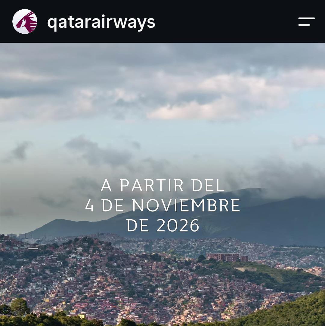 dgaviacion_'s tweet photo. 🇶🇦🇻🇪: Qatar Airways no sé rinde con comenzar a volar a Caracas. 

Ojalá está oportunidad si se concrete 🙏🏻 https://t.co/IYyRXvSvjM