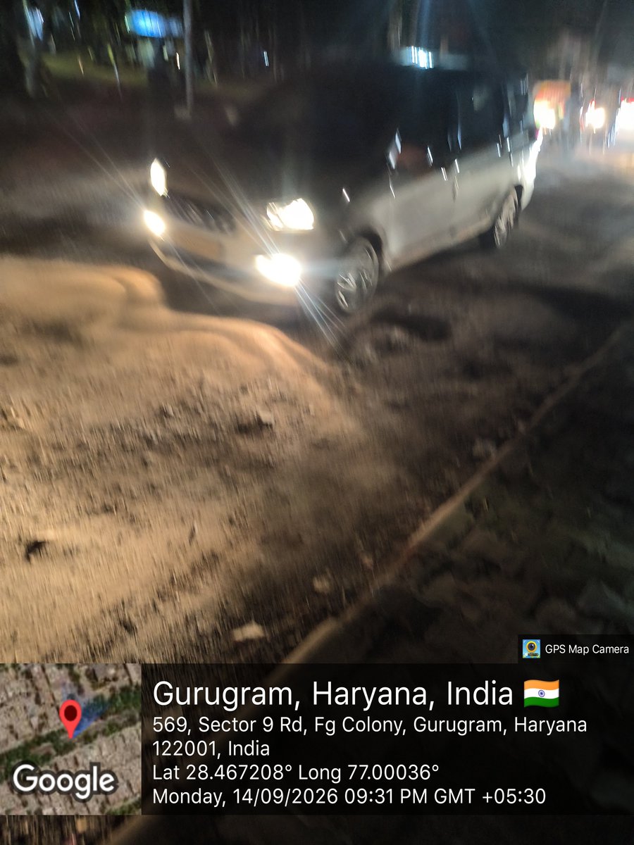kuldeep2283's tweet photo. Does Sector 9/9A even fall under @OfficialGMDA or @MunCorpGurugram
 jurisdiction? Given the zero maintenance &amp; severe potholes here, it feels completely abandoned. Who is responsible for these hazardous roads? Fix them immediately! #GurugramRoads 
@GauriSarin @NayabSainiBJP https://t.co/NJc6djuyva