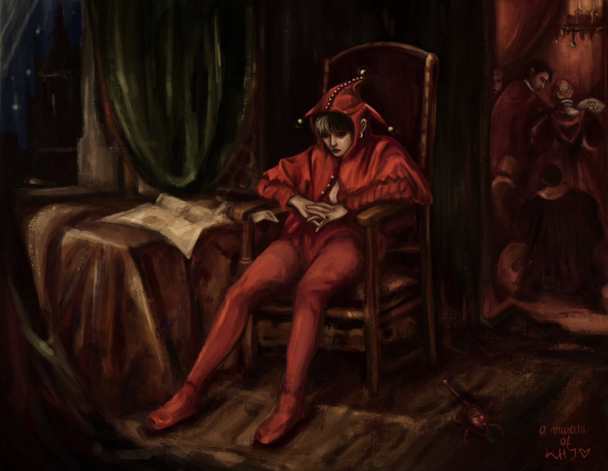 museumofkhj's tweet photo. im the first person in my bloodline to draw hongjoong as a polish jester stańczyk https://t.co/XvJUQGyDet