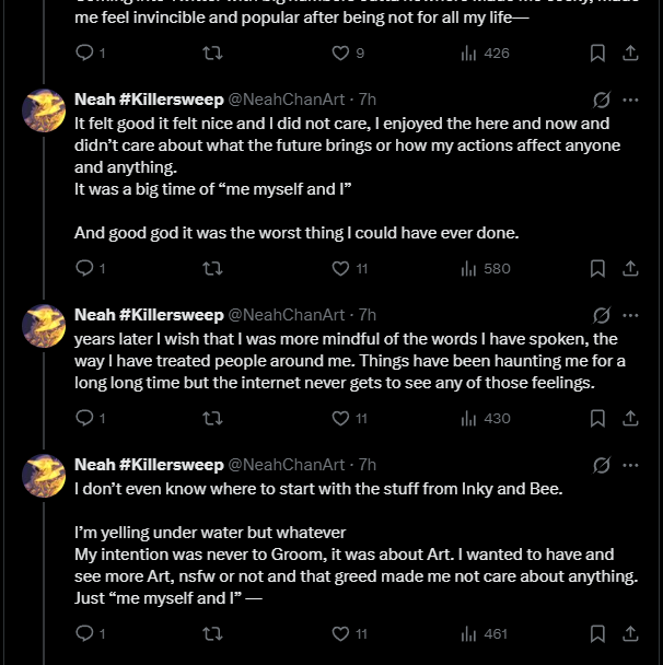 Tailspin_Rodent's tweet photo. Neah has made a response and it is very disappointing. Instead of taking accountability and apologizing to the children she's hurt, she talks about her personal life. She makes it about herself. https://t.co/WTqos0nh1Y