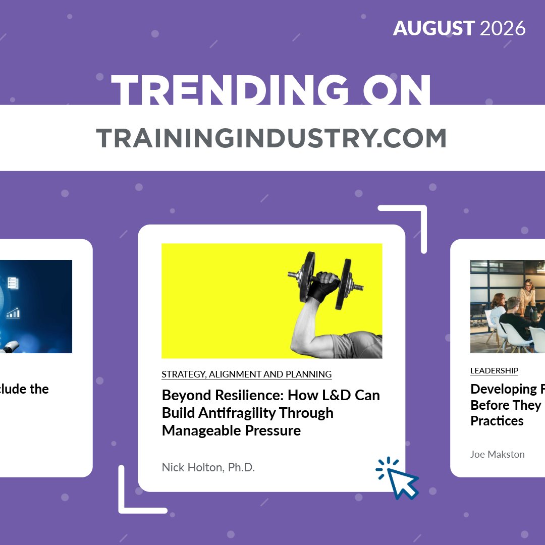 TrainingIndustr's tweet photo. August’s most-read articles point to a growing focus on what happens beyond the training itself: how learning shows up in daily work, how managers support development and how training teams can demonstrate meaningful business value.

https://t.co/8exNaiLFvi

#CorporateTraining https://t.co/WiHcaMJoLZ
