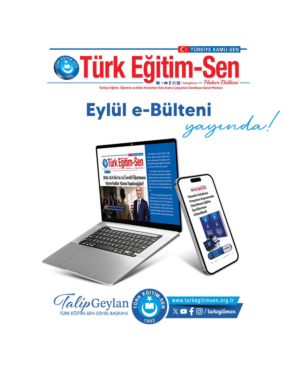 TalipGeylan06's tweet photo. e-Bültenimiz yayında.
Okumak için:
https://t.co/cHV2oenoT3 https://t.co/JKLRTCS51b
