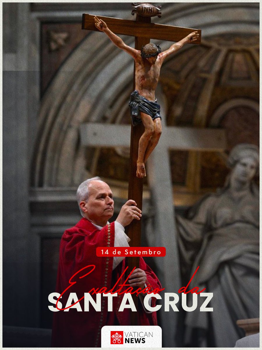 vaticannews_pt's tweet photo. ✝️ Neste 14 de setembro, a Igreja celebra a *Festa da Exaltação da Santa Cruz*, sinal do amor de Deus que, em Cristo, transformou um instrumento de morte em fonte de vida e salvação. https://t.co/JJ59ltWeze