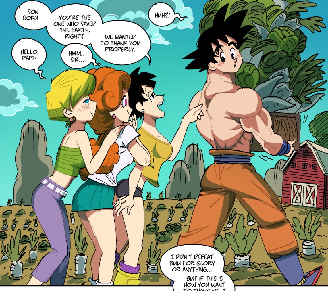 FillerSenpai's tweet photo. Who’s still doubting farmer Goku’s charm?😏
#videl #angela #erasa #dragonball https://t.co/OSFEJblEXY