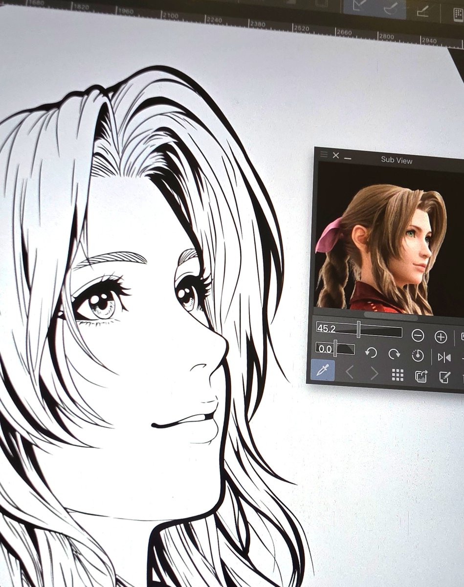 AruOops's tweet photo. Working on a drawing for my Dear Aerith ♡♡ 

#finalfantasy7remake #finalfantasyvii #Aerith #workinprogress #wip https://t.co/kYhRuKeGgI