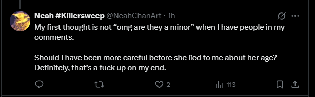 Tailspin_Rodent's tweet photo. An apology isn't going to fix everything you've done, Neah, but that's the least you owe to your victims. Please leave the internet, you are a danger to children and an embarrassment to this fandom. https://t.co/Ibm9kGGop9