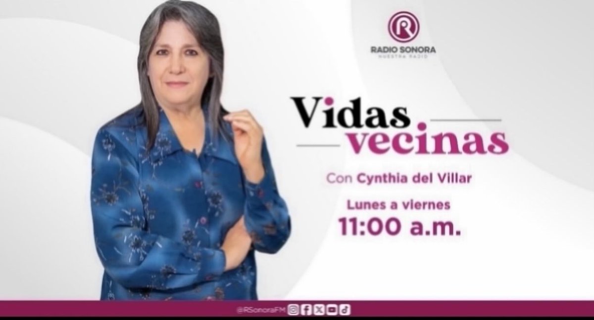 CynthiaDLVillar's tweet photo. Ya lo sabe … @CynthiaDLVillar por @RSonoraFM a partir de las 11:00 am.
Le esperamos en Vidas Vecinas.
Excelente Lunes !!! https://t.co/9xv7fCrtbj