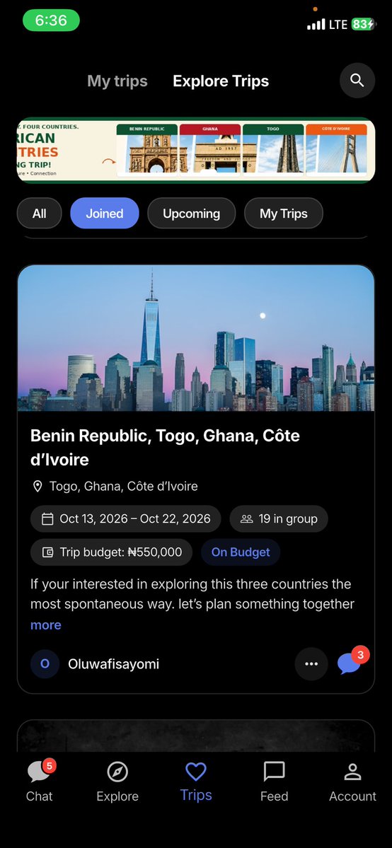 richchidotcom's tweet photo. Visit 4 countries at once, Benin Republic, Togo , Ghana &amp; Côte d’Ivoire  in October with other travel enthusiasts! 

Click this link to join the trip group.  https://t.co/EdMjRYwz1V

Shared via Journita https://t.co/0vUYfBzIMJ
