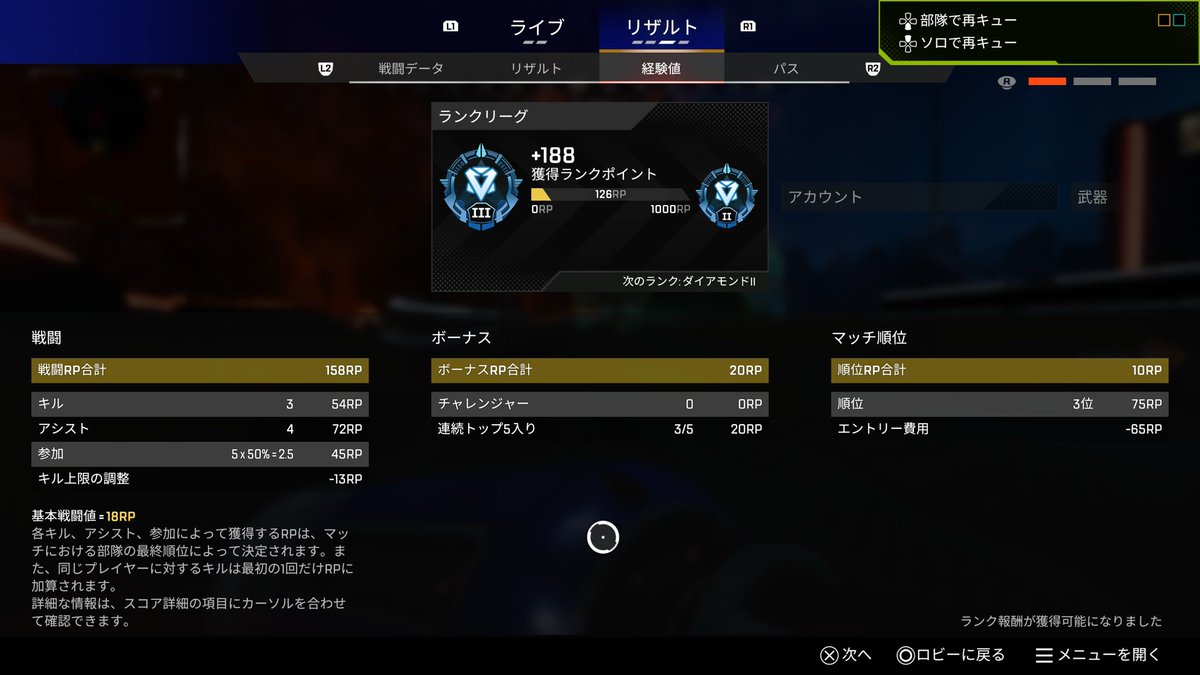 hanpen8080's tweet photo. やったああああああああ
ソロランD3😭😭😭 https://t.co/vRvF9AOgwg
