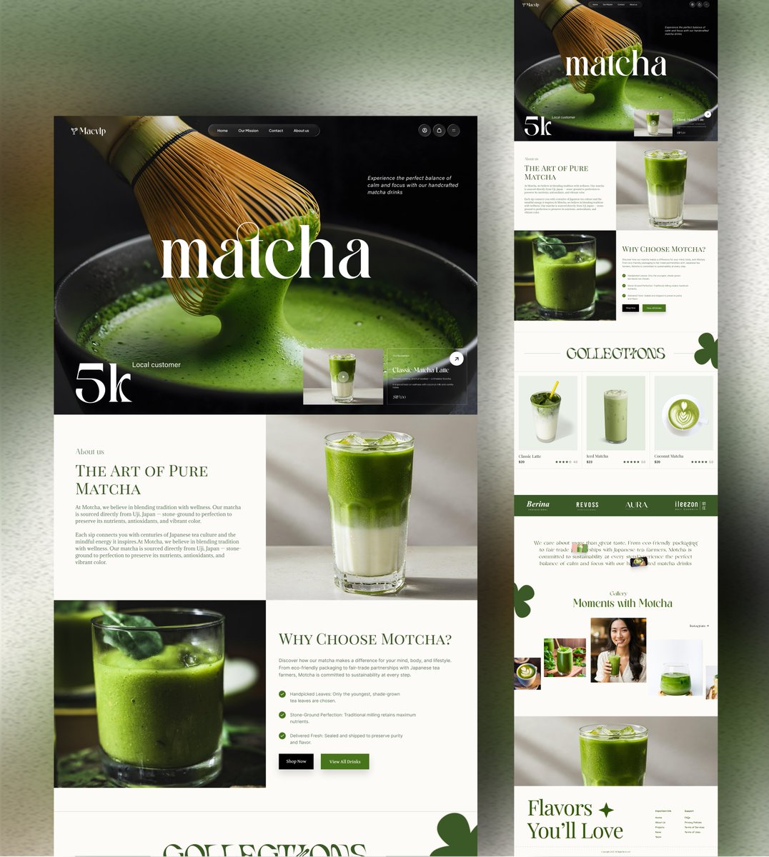 laibacreatives's tweet photo. Matcha Website Design 🍵 https://t.co/9TdFnQoTju