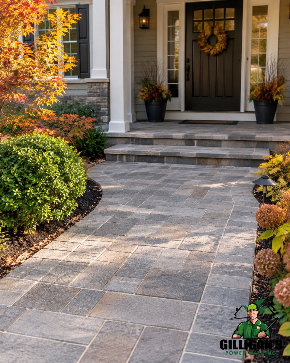 GilliganPower's tweet photo. Autumn entertaining begins with a polished welcome. Meticulous paver cleaning and professional re-sanding restore crisp joints at your entryway. https://t.co/4xPOp7uLVs #Haworth #Closter #EnglewoodCliffs https://t.co/9M4cWlDsdp
