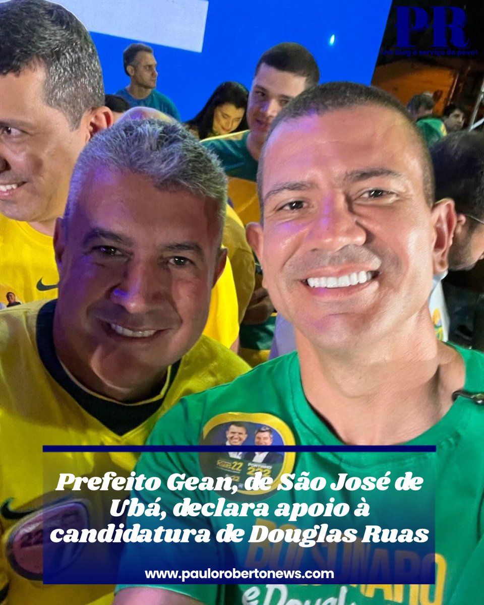 PRboechat17's tweet photo. O prefeito de São José de Ubá declarou oficialmente seu apoio à candidatura de @DouglasRuas_RJ . | Leia mais no site: https://t.co/mnvqdXkyiG https://t.co/3Muj4ET86E