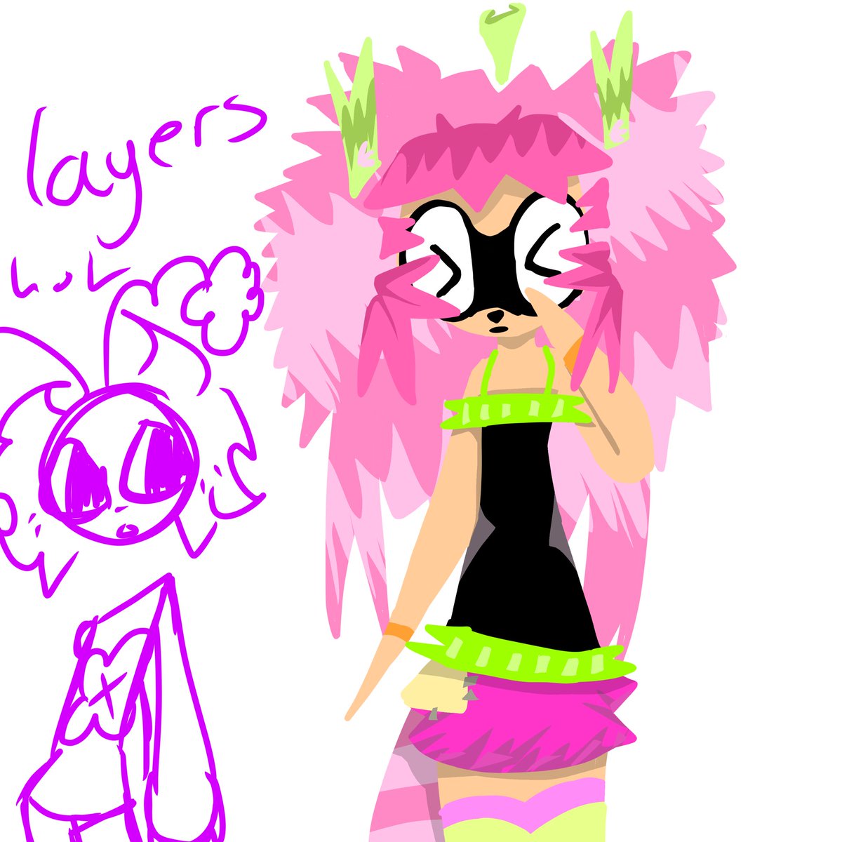 CL0VER0N's tweet photo. I dont know what color scheme i want for him! I do want him to have pink hair though https://t.co/858RzqOXpb