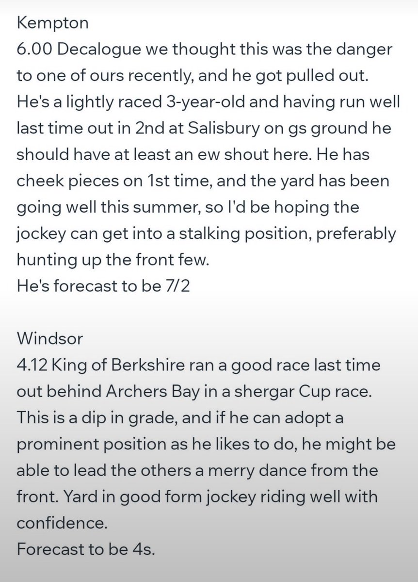 GallopingGurus's tweet photo. DOUBLE LANDS. 🏆🏆

18:00 Kempton: Decalogue advised 4/1 👉 11/4 SP. Job done. 2/2 for members.

William Carver rode that like he thought he was sat on Frankel😅. 

Second double up in 4 days for members.
@kemptonparkrace https://t.co/FbTuNXGVcP