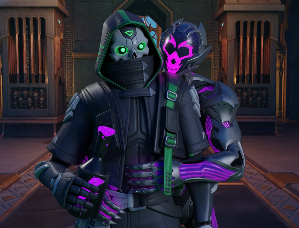 Zac9781's tweet photo. Skulldroid x Mortuus X 
#Fortnite #FortniteArt #Skulldroid #MortuusX https://t.co/u3XRMf739E