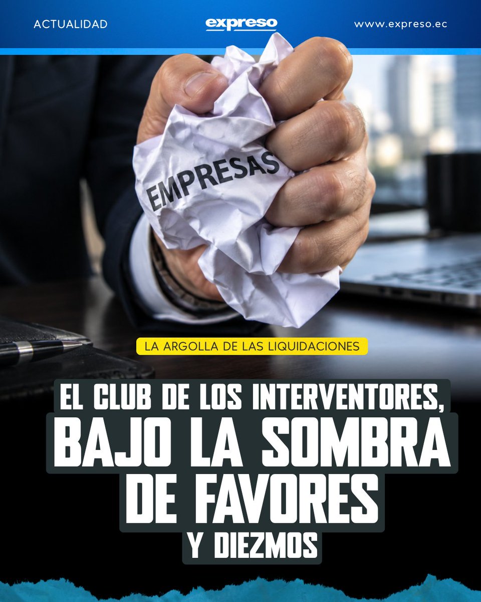 Expresoec's tweet photo. #LaArgolladelControl: 21 operadores concentran más de 500 liquidaciones de empresas. EXPRESO revela documentos y testimonios sobre cómo se reparten estos procesos en la Superintendencia de Compañías. Lee aquí: https://t.co/jrck52zumS https://t.co/AnyOSMLZDs