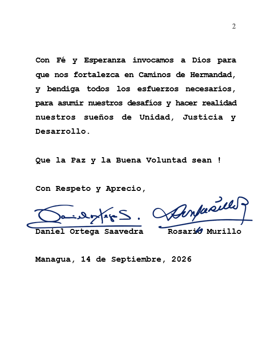 el19digital's tweet photo. 🔴 SALUDO HERMAN@S CENTROAMERICAN@S

Saludo de Pueblo y Gobierno de #Nicaragua, a l@s President@s y Pueblos de Centroamérica, en el 205 Aniversario de nuestra Independencia. https://t.co/UYB9P0fZiL