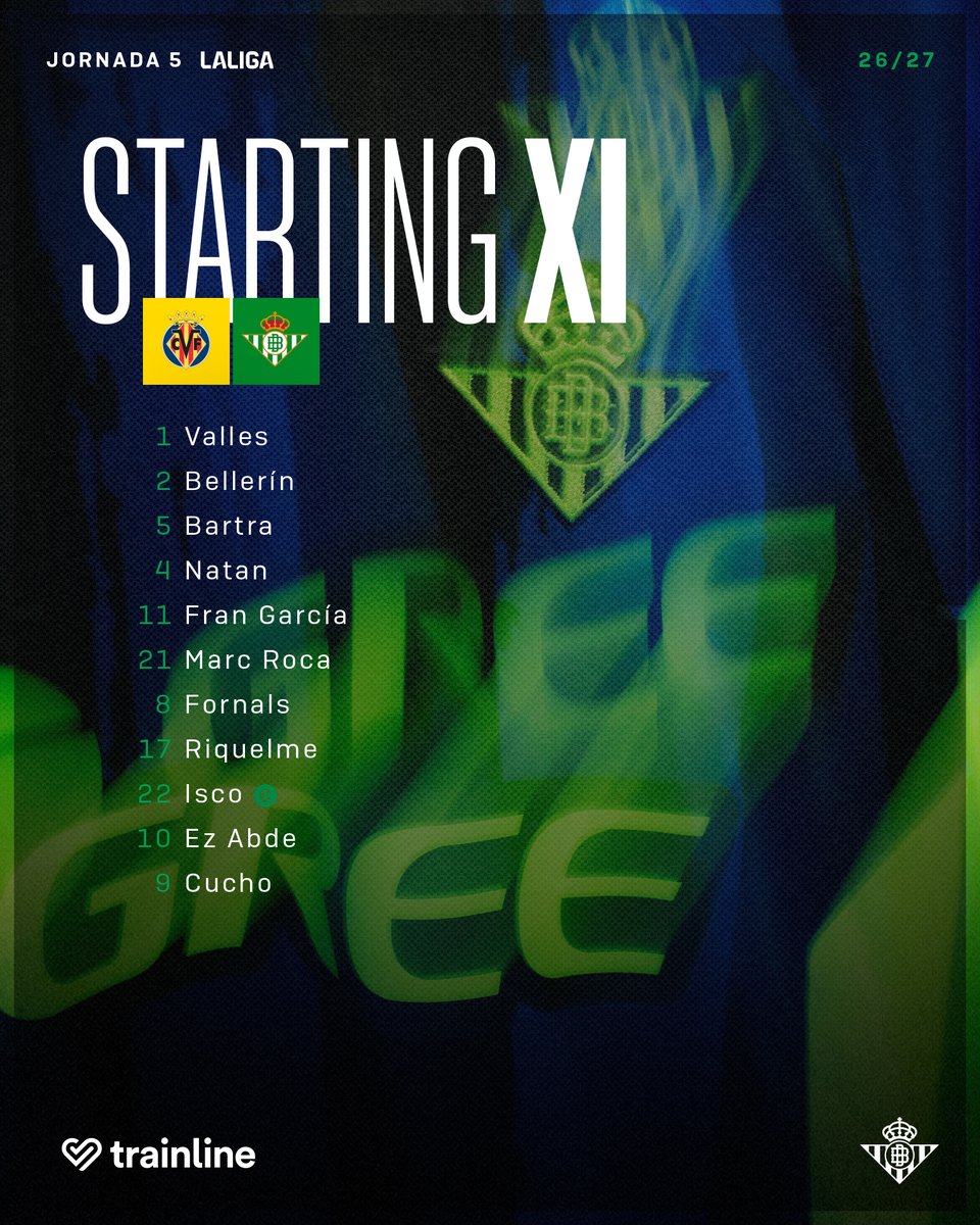 RealBetis's tweet photo. 💚🤍💚

¡Nuestro once inicial para el #VillarrealRealBetis!

#DíaDeBetis https://t.co/2oIfvsxsKK