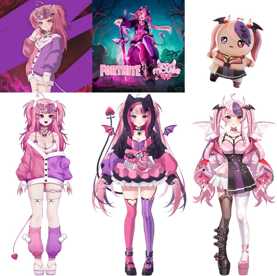 FireMonkey's tweet photo. With both of Ironmouse’s Icon Series outfits now revealed, what do you think of Fortnite’s adaptation of her different looks?

Decora Mouse, Season 4 and Season 3!! https://t.co/rY9I7XfSgl