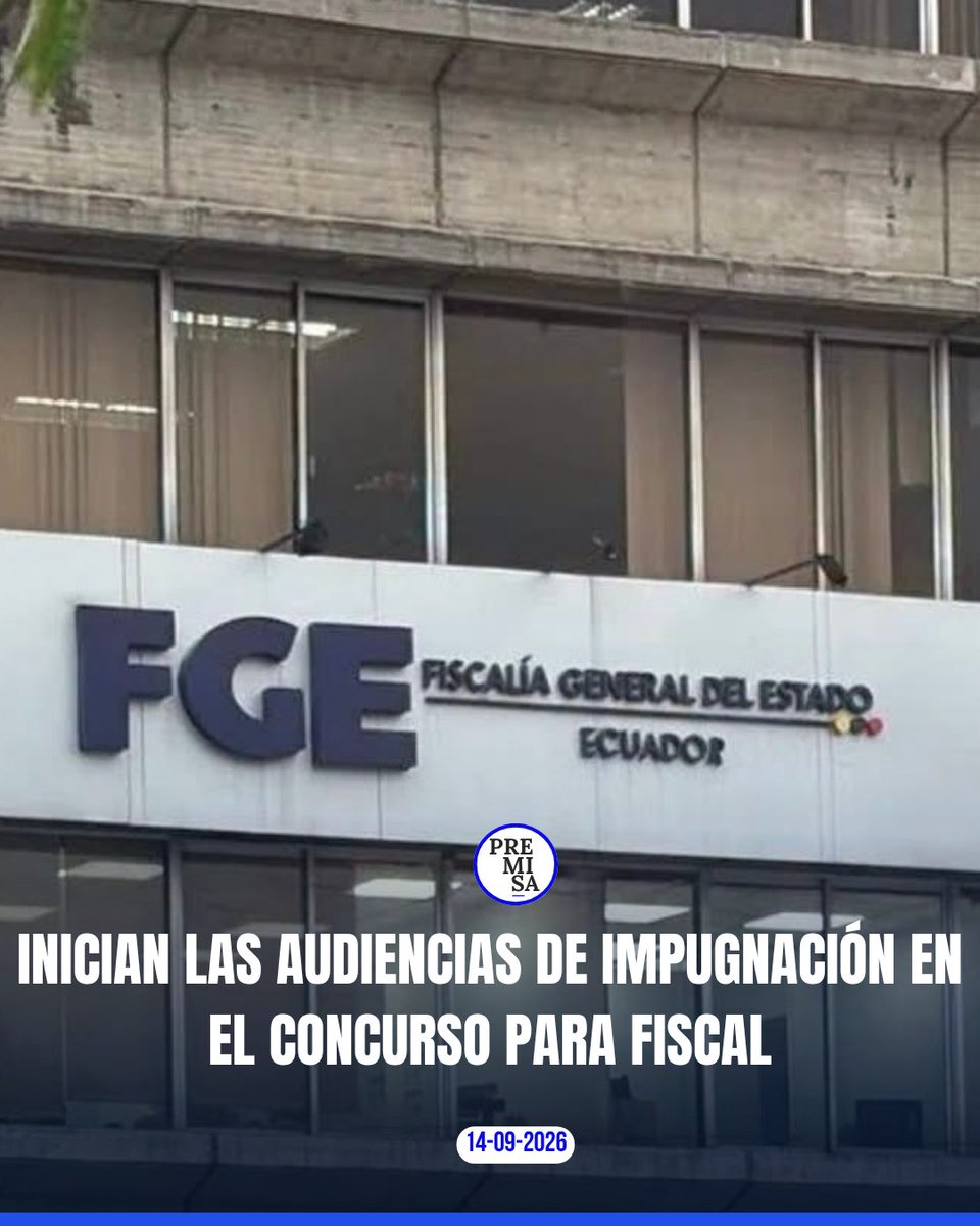 PremisaN's tweet photo. ⚖️ Iniciaron las audiencias de impugnación dentro del concurso para elegir al nuevo fiscal general del Estado. La jueza Inés Romero es la primera postulante en enfrentar las acusaciones presentadas en su contra.

#FiscalGeneral #Impugnaciones #Ecuador #Justicia #NoticiasEC https://t.co/IWcNZEGl1X