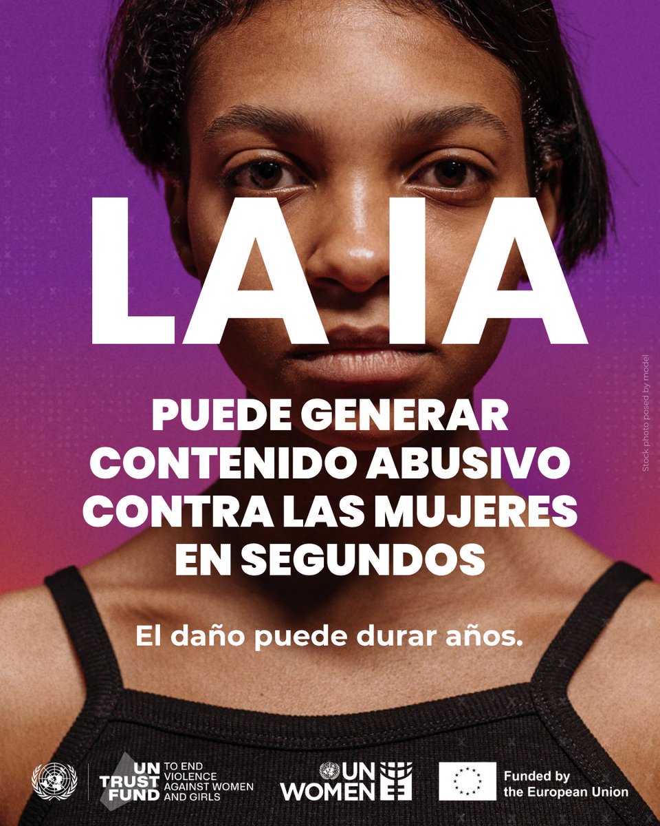 ONU_es's tweet photo. La IA está facilitando la violencia digital.

Crear y difundir contenidos para ejercer violencia mediante imágenes es ahora más rápido, más barato y más fácil.

Y las mujeres son blanco de manera desproporcionada.

@ONUMujeres pide medidas urgentes para construir espacios digitales seguros para todas las personas. 

https://t.co/kHOLFouvLB