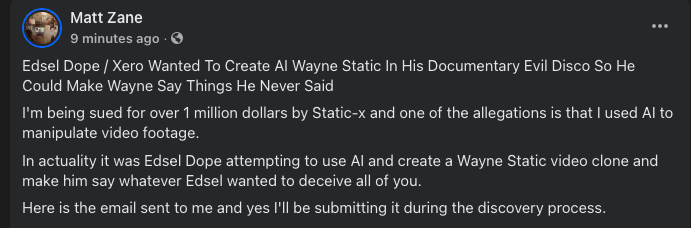 LordZane's tweet photo. Edsel Dope / Xero Wanted To Create AI Wayne Static In His Documentary Evil Disco So He Could Make Wayne Say Things He Never Said

#waynestatic #terawray https://t.co/n8KWCmUNSl