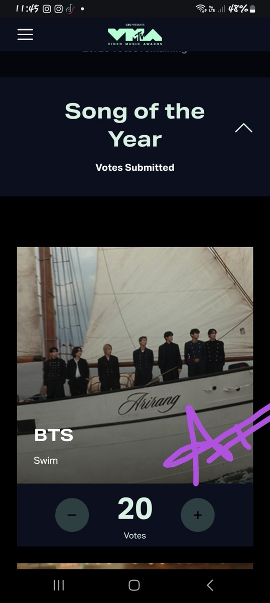 rkthvsj's tweet photo. @goeskthh VOTE POWER HOUR ON VMAS FOR BTS 
VOTE FOR BTS BEST K-POP ON VMAS
VOTE FOR SWIM SONG OF THE YEAR ON VMAS
#VoteForBTSonVMAs
#VoteForSwimonVMAs https://t.co/xB2mlAbIlq