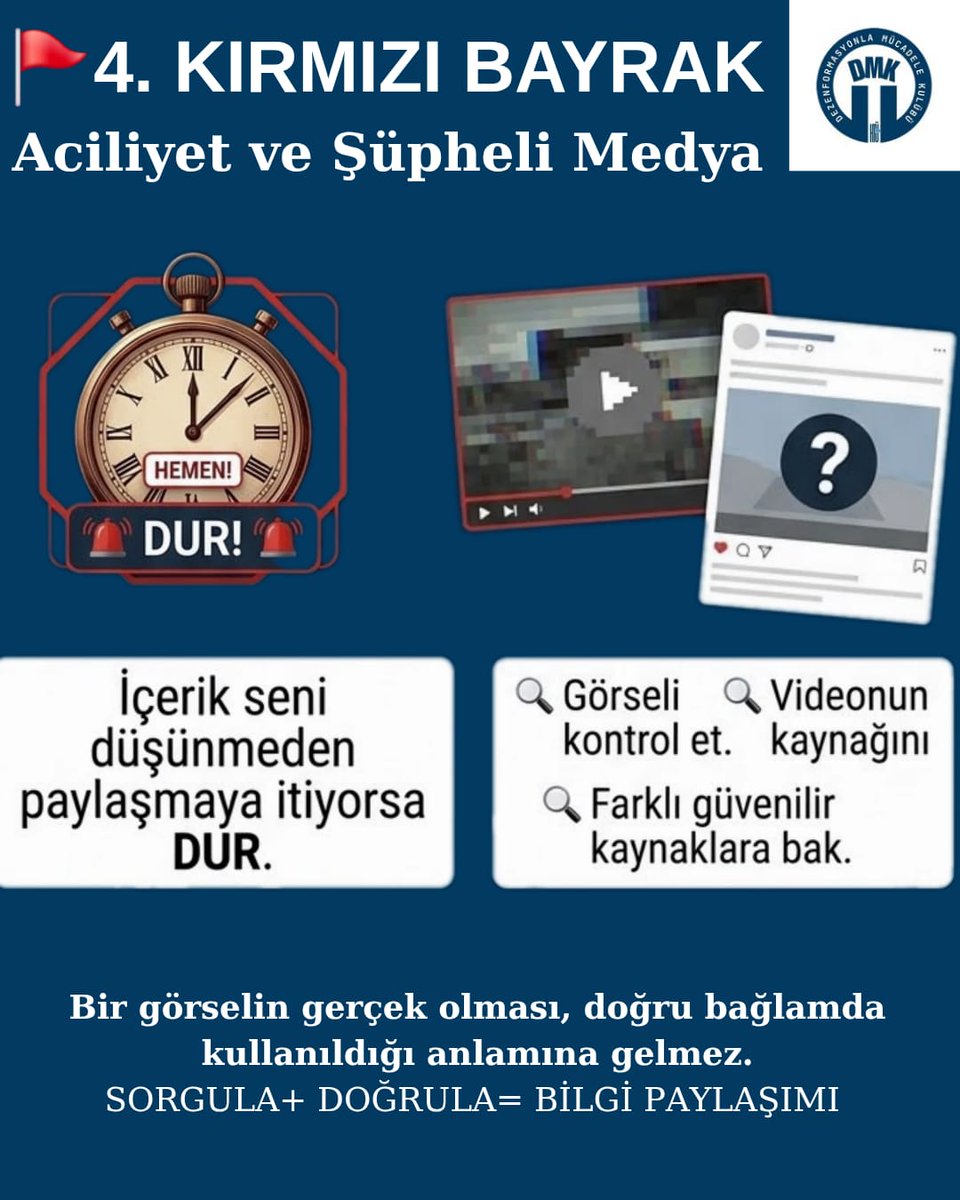 ktudmk's tweet photo. Şüphe duyduğun an dur, sorgula ve doğrula. Unutma; yanlış bilginin yayılmasını engellemek senin elinde!
#KTÜ #DMK #DezenformasyonlaMücadele #İletişimBaşkanlığı #DoğruBilgi @iletisim @dmmiletisim https://t.co/1rUftvJ4cy
