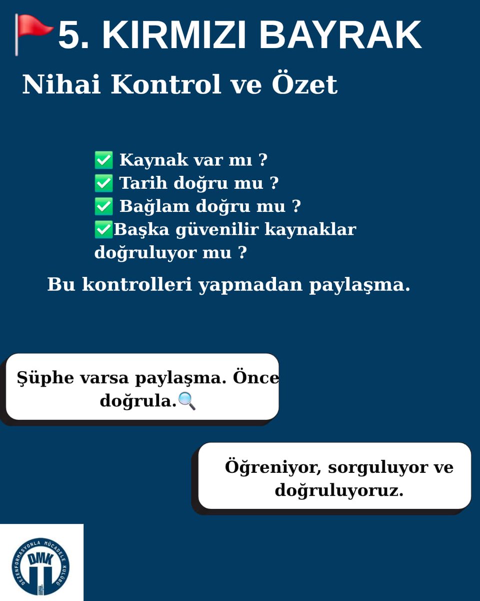 ktudmk's tweet photo. Şüphe duyduğun an dur, sorgula ve doğrula. Unutma; yanlış bilginin yayılmasını engellemek senin elinde!
#KTÜ #DMK #DezenformasyonlaMücadele #İletişimBaşkanlığı #DoğruBilgi @iletisim @dmmiletisim https://t.co/1rUftvJ4cy