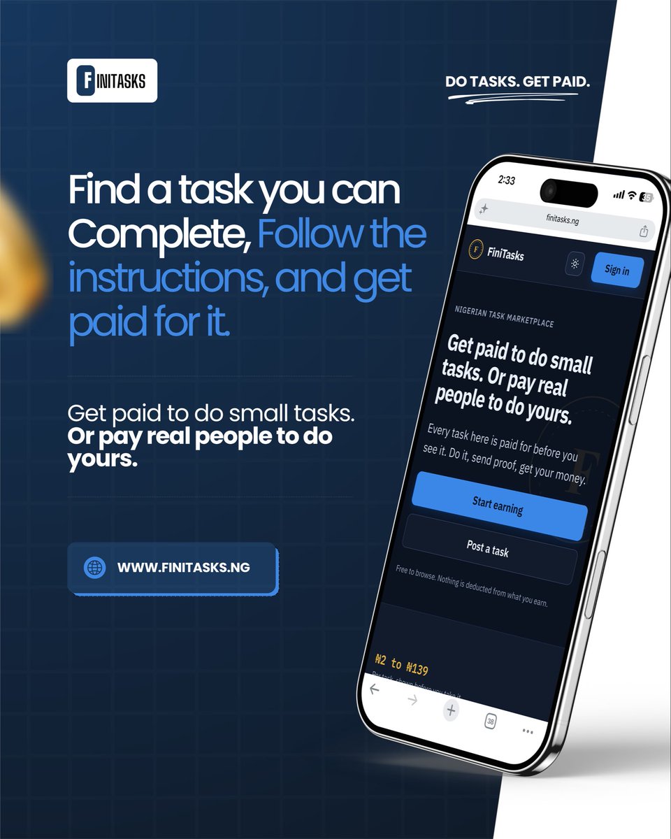 Finitasks's tweet photo. 📱 You’re already online… why not make your time count?
Complete small tasks, help businesses get noticed and earn from your efforts. 💰
FiniTasks — Do tasks. Get paid. https://t.co/B2a36RX0zQ