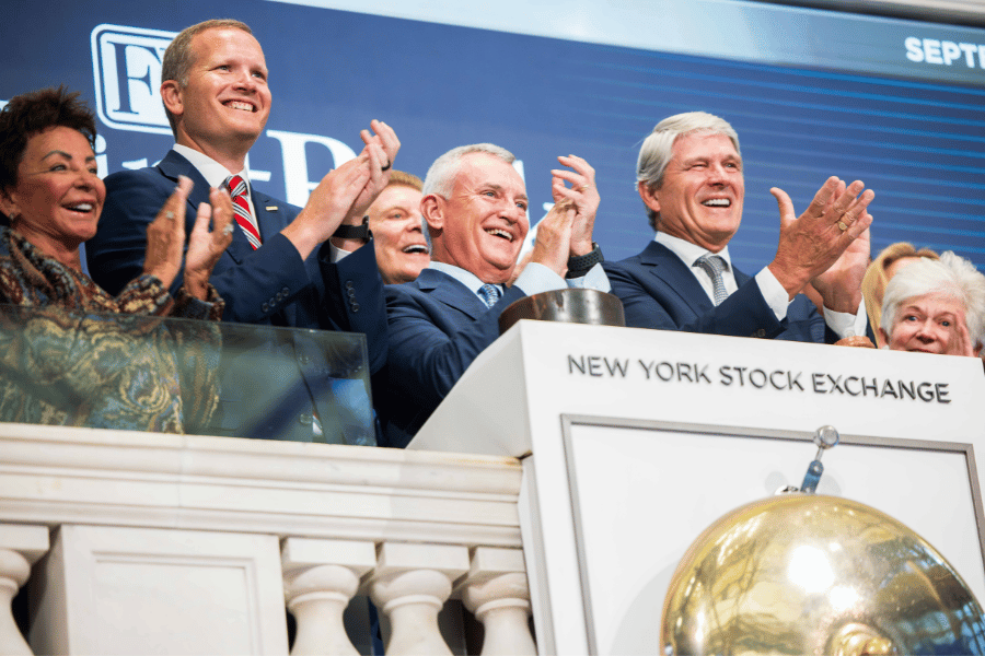 FBFinancialCorp's tweet photo. We were honored to ring the Opening Bell at the @NYSE this morning as we celebrated 10 years as a listed company and 120 years of FirstBank. Thank you to our associates, customers, shareholders, and communities for being part of the journey. 
#FBK #FirstBank #anniversary https://t.co/xYPmBKJTrM