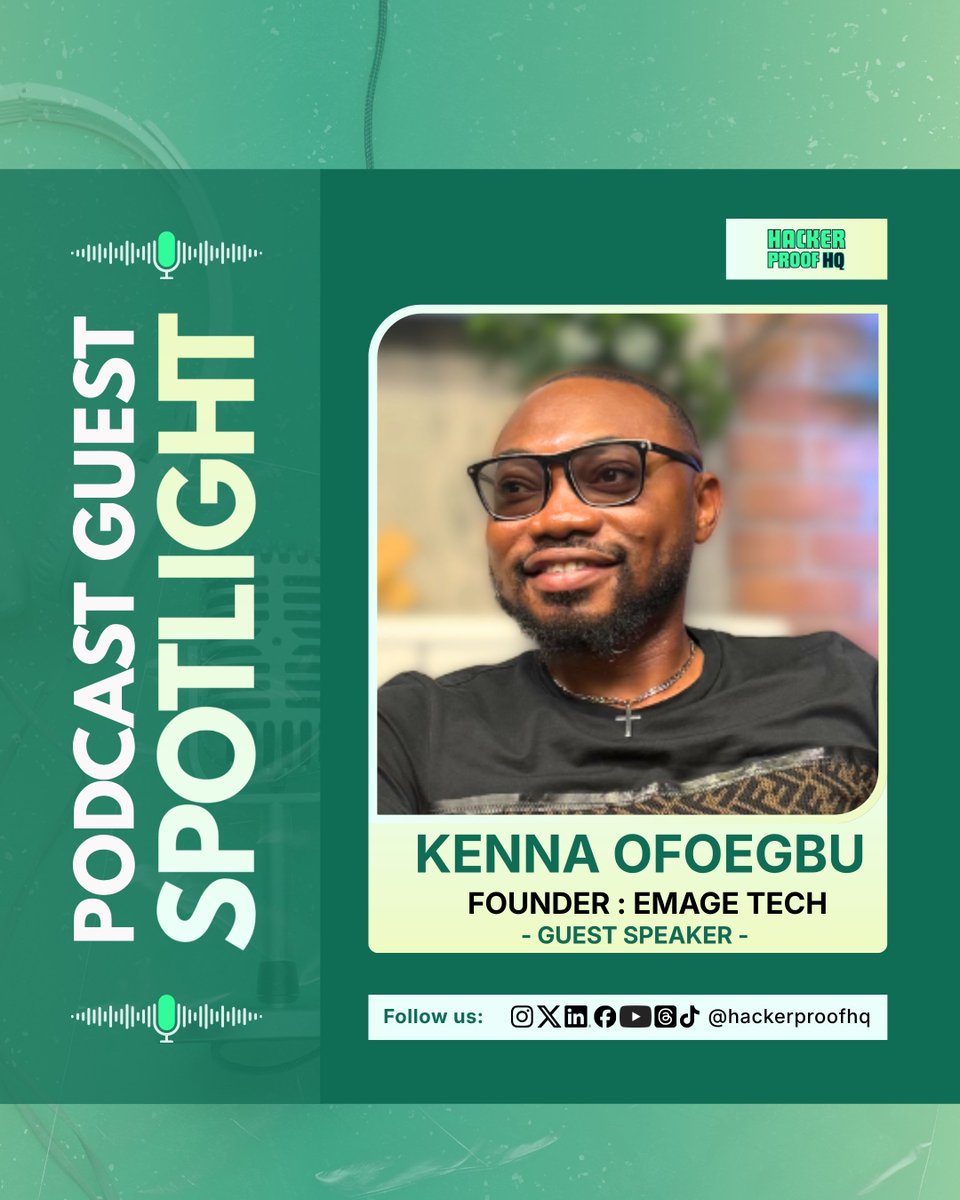 HackerproofHQ's tweet photo. We're excited to feature Kenna Ofoegbu on the next episode of the Hacker Proof HQ Podcast. https://t.co/GsYakQ51Hb