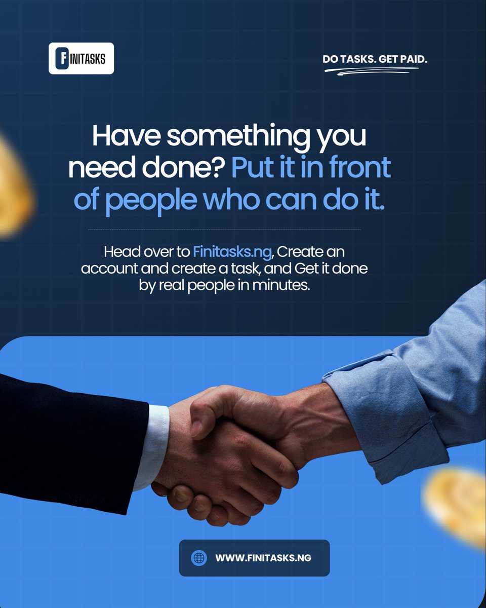 Finitasks's tweet photo. Businesses need people to see their products.
People need opportunities to earn.
That’s where FiniTasks comes in. 🤝
Complete tasks. Help businesses grow. Get paid. 💰 https://t.co/esQCEnvyCM