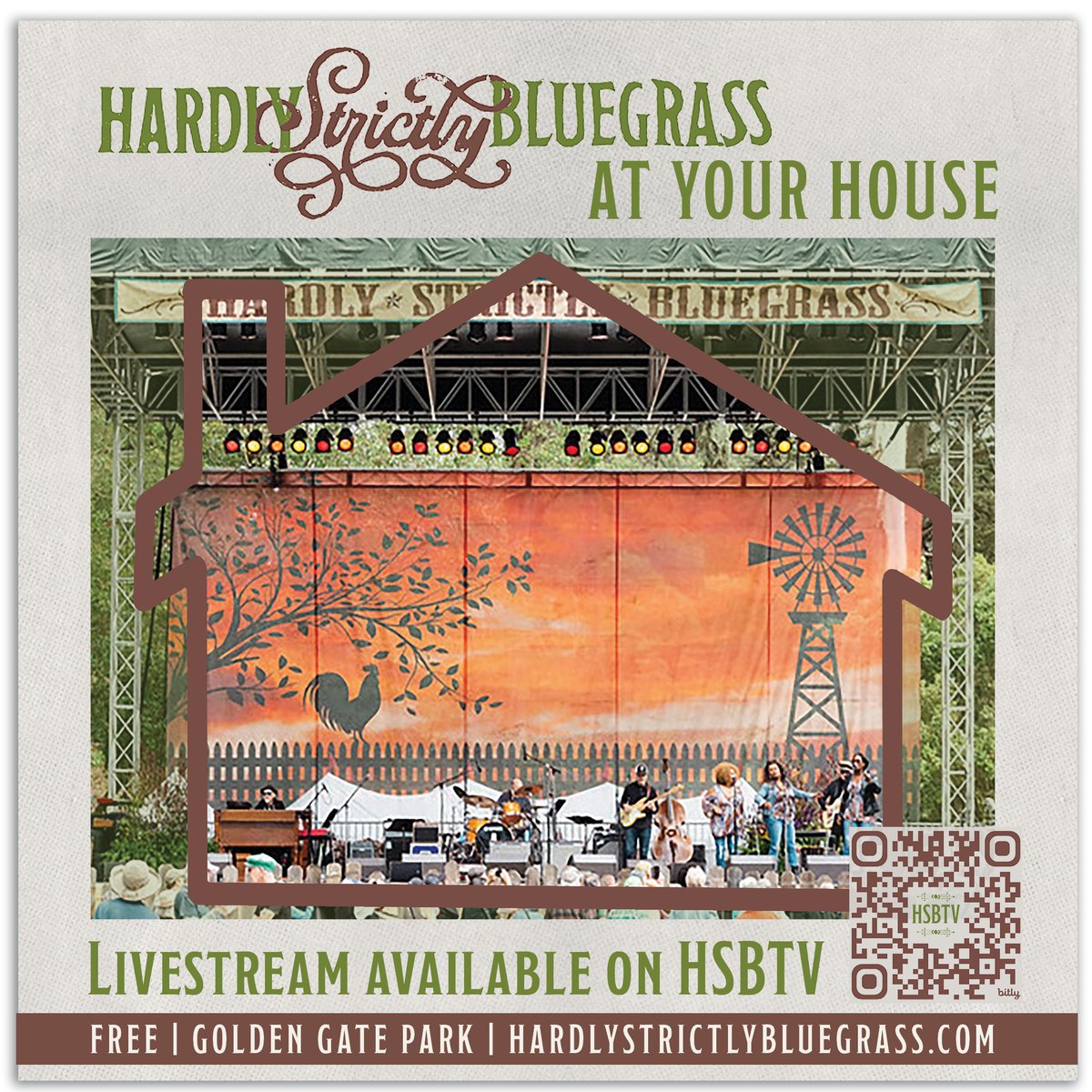 HSBFest's tweet photo. We've had a few questions about how to access this year's livestream
On the web: https://t.co/7VmgFA5Z6B
In the app: Tap the More menu at the bottom of the page
From the QR code in the graphic here.
Thanks!
#HSB26
#hardlystrictlybluegrass
#hsbatyourhouse https://t.co/DTIWVeV98F